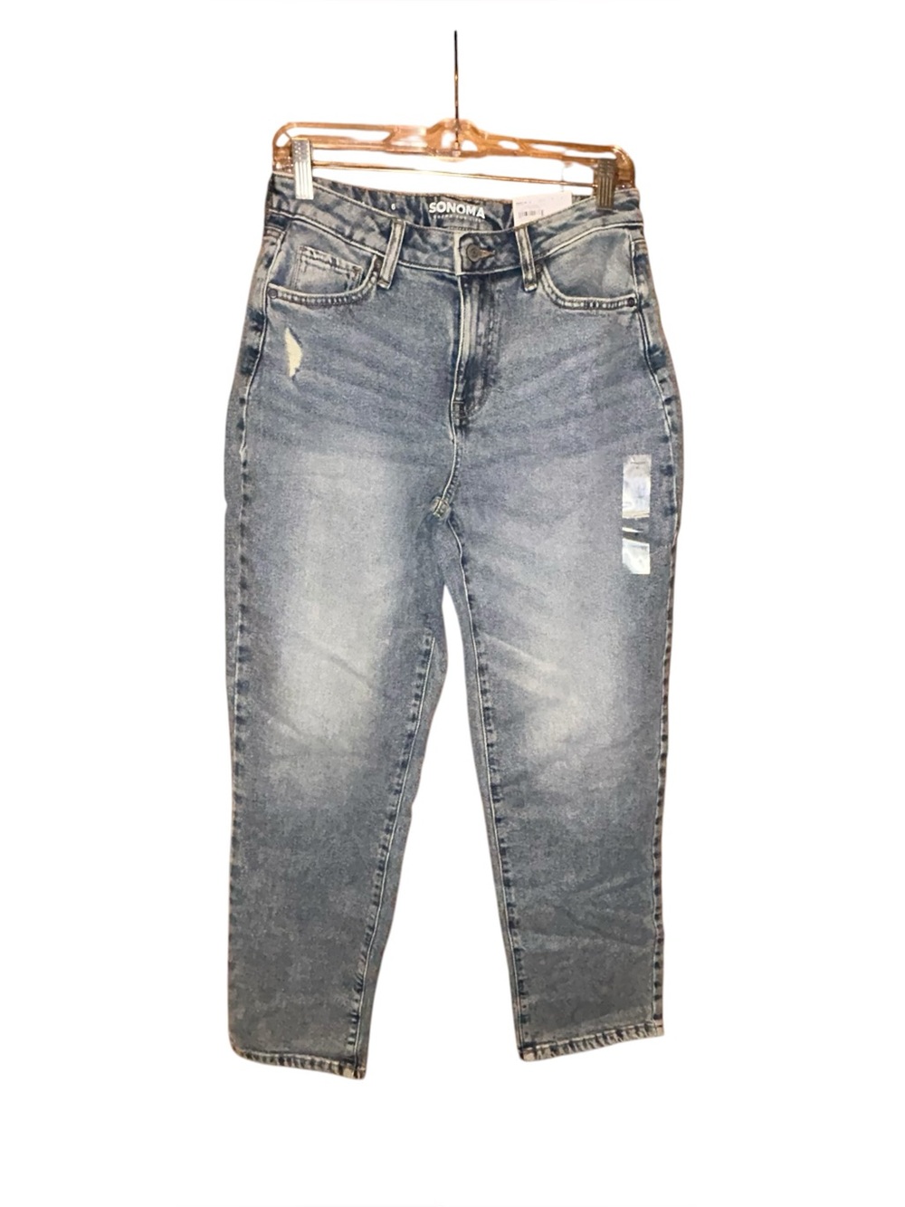 Sonoma Womens High Rise Straight Leg Jeans Vintage Style Distressed Size 6 NWT